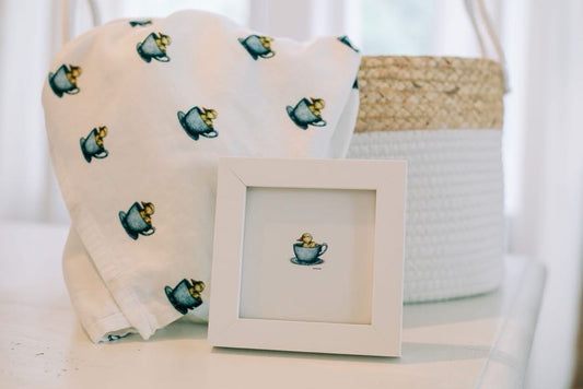 Teacup Duck Blanket + Nursery Art Set