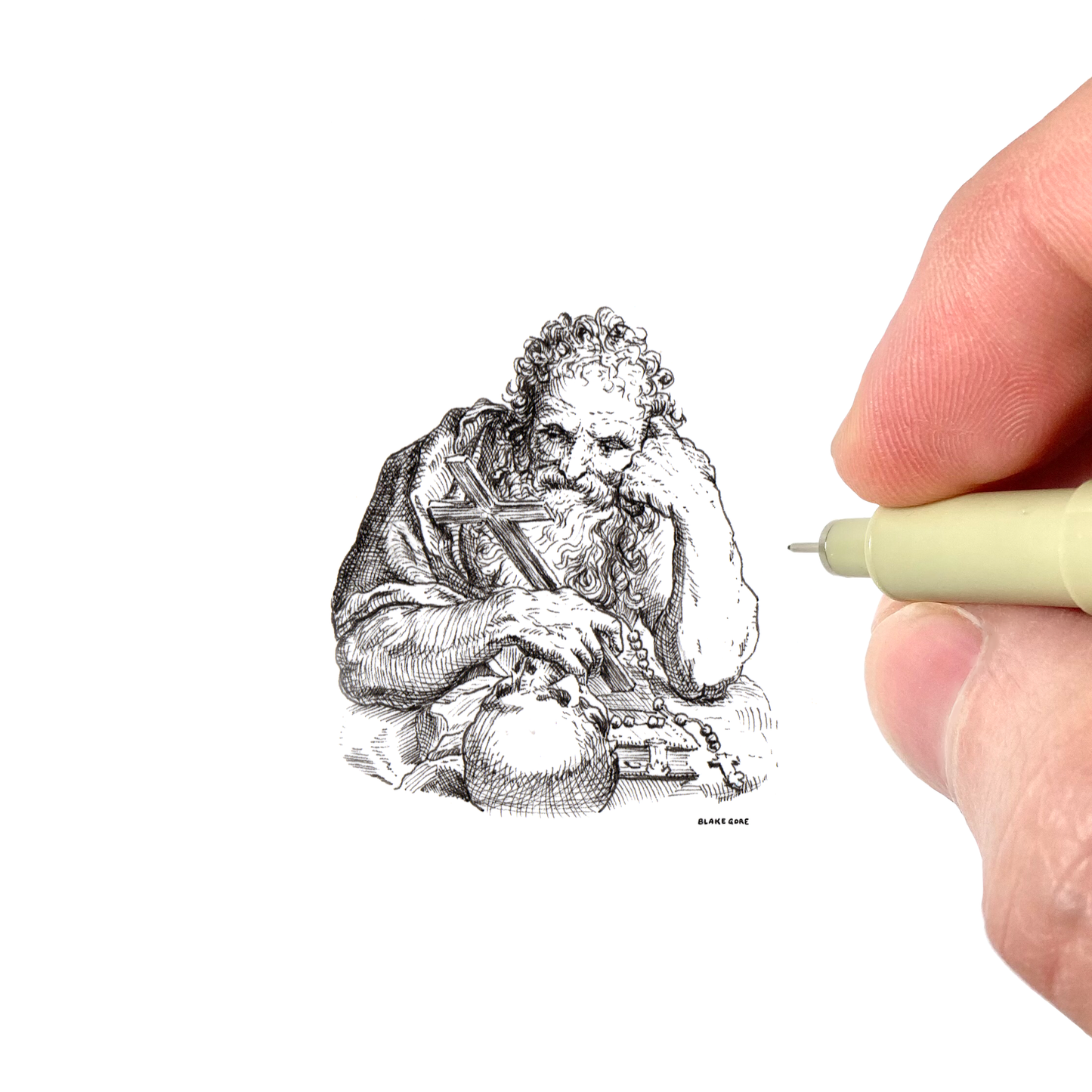 Study of Agostino Carracci's "Saint Jerome"