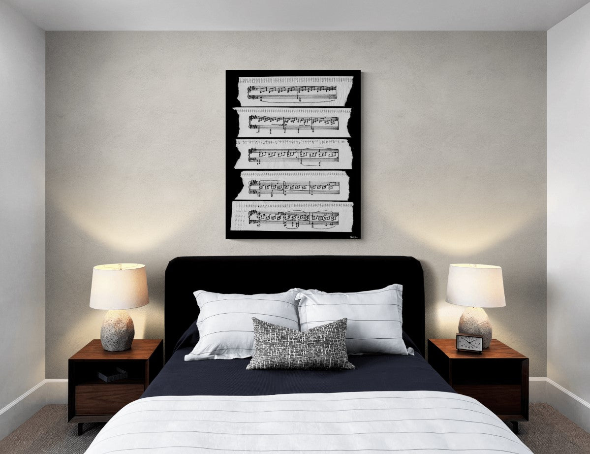 Beethoven's Moonlight Sonata on Straw Wrapper (Enlarged Metal Print)