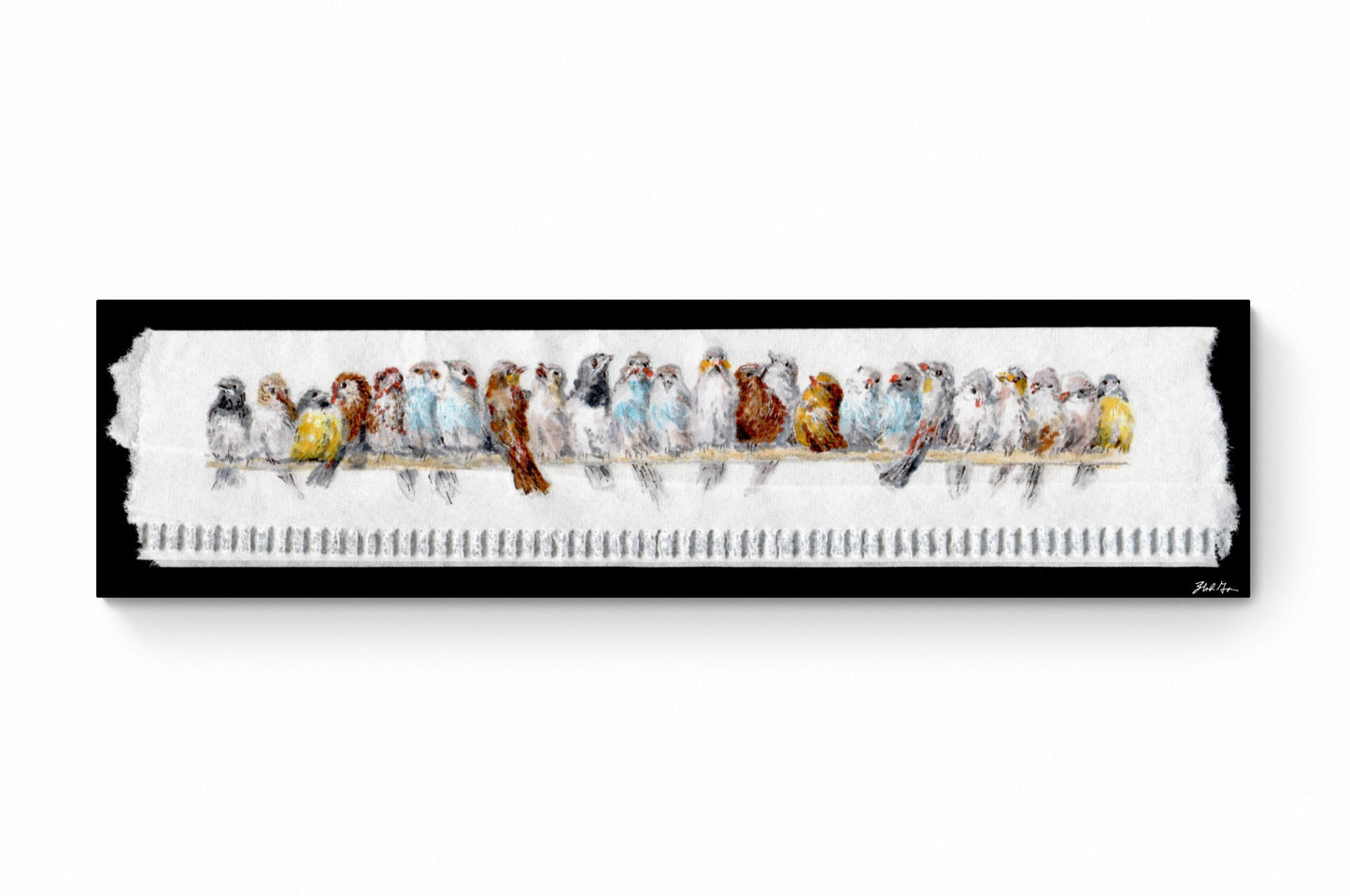 Perch of Birds on Straw Wrapper (Enlarged Metal Print)