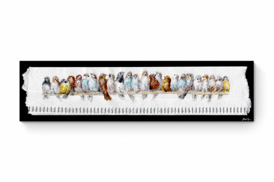 Perch of Birds on Straw Wrapper (Enlarged Metal Print)