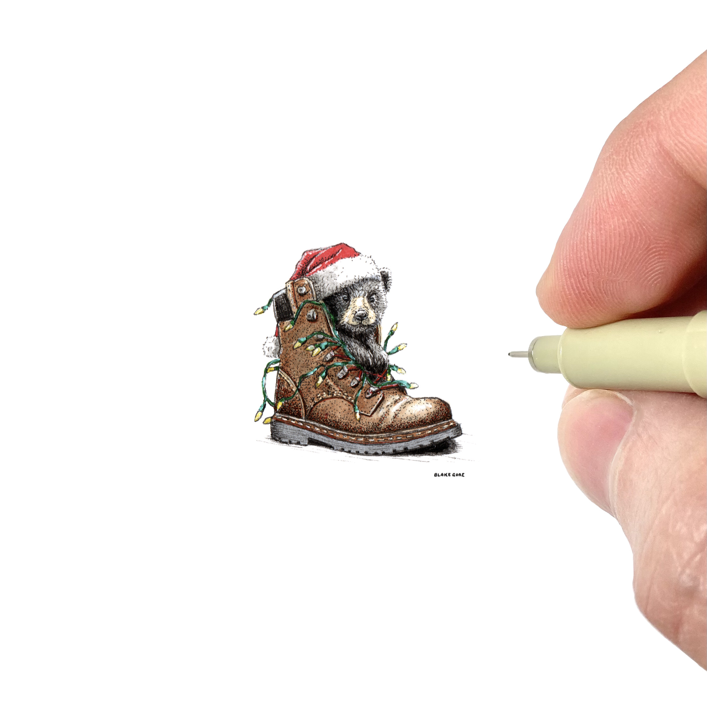 Christmas Cub, Miniature Artwork by Blake Gore – Blake Gore Miniature Art