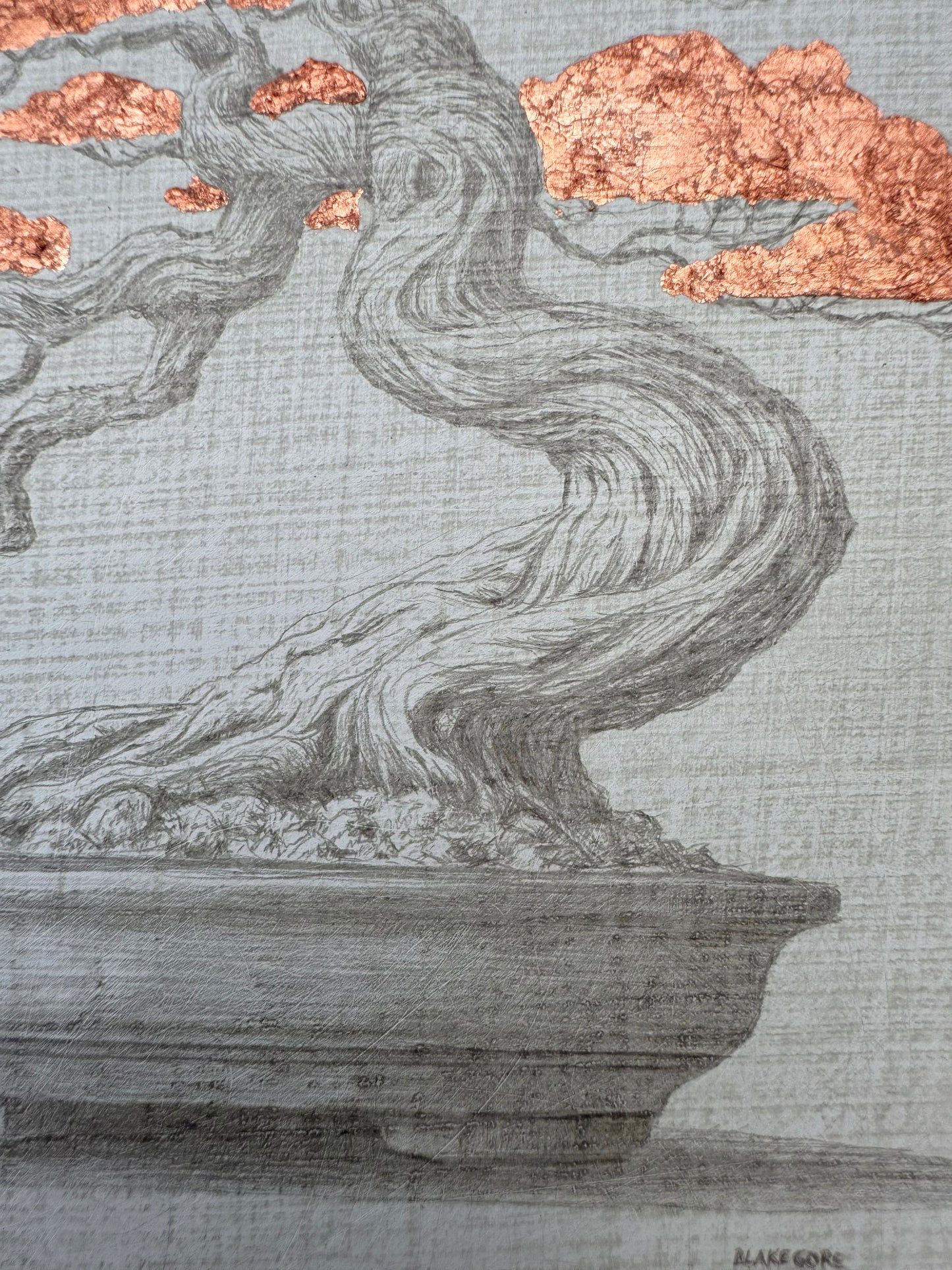 Bonsai (Silverpoint and Copper Leaf) | ORIGINAL ARTWORK