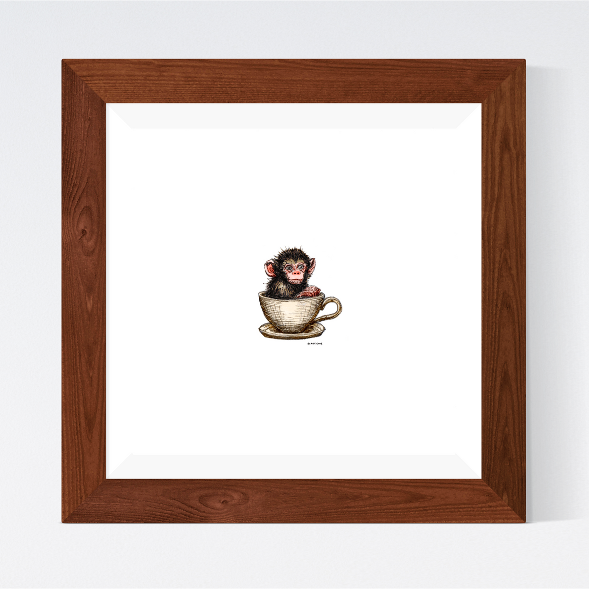 Teacup Monkey, Miniature Artwork by Blake Gore Blake Gore Miniature Art