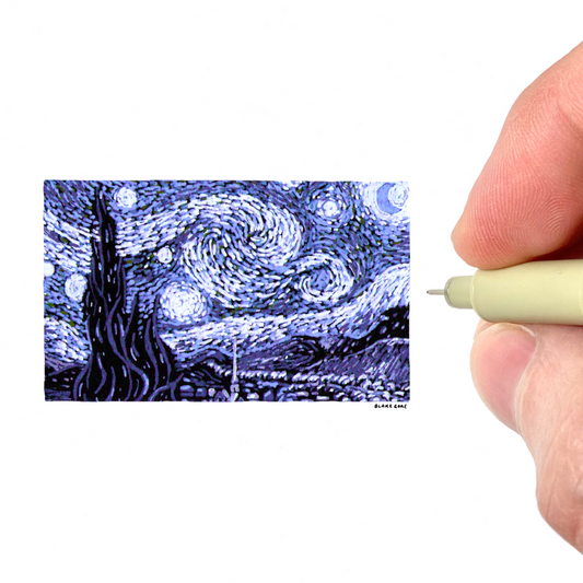 Study of Van Gogh's "Starry Night" in Purple